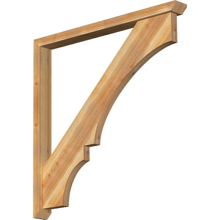 Ekena Millwork Balboa Slat Rough Sawn Bracket w/ Offset Brace, Western Red Cedar, 4"W x 42"D x 42"H BKT0402X42X42BOA06RWR
